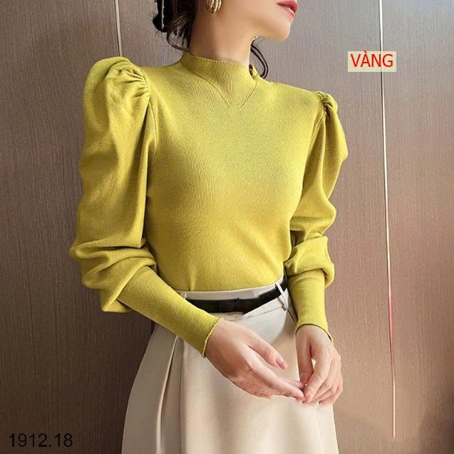 25HA1912.18 - ÁO LEN CỔ LỌ NỮ TAY PHỒNG