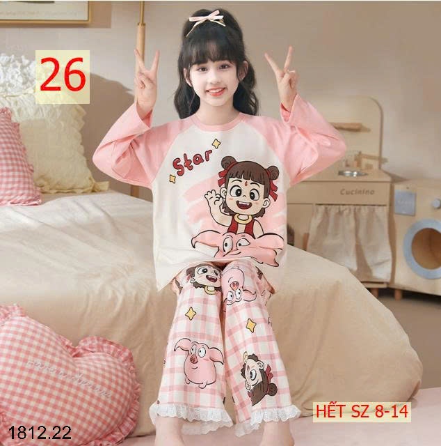 25HA1812.22 - BỘ MẶC NHÀ COTTON QUẢNG CHÂU MẸ CON