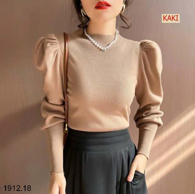 25HA1912.18 - ÁO LEN CỔ LỌ NỮ TAY PHỒNG