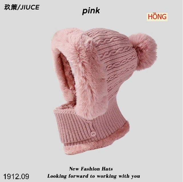 25HA1912.09 - MŨ LEN LÓT LÔNG CỔ LIỀN HÃNG JIUCE