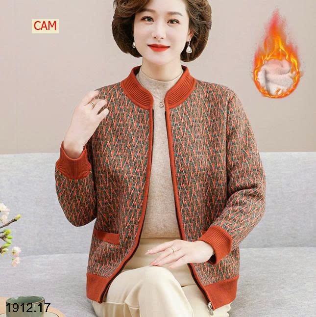 25HA1912.17 - ÁO KHOÁC CARDIGAN LÓT LÔNG TRUNG NIÊN