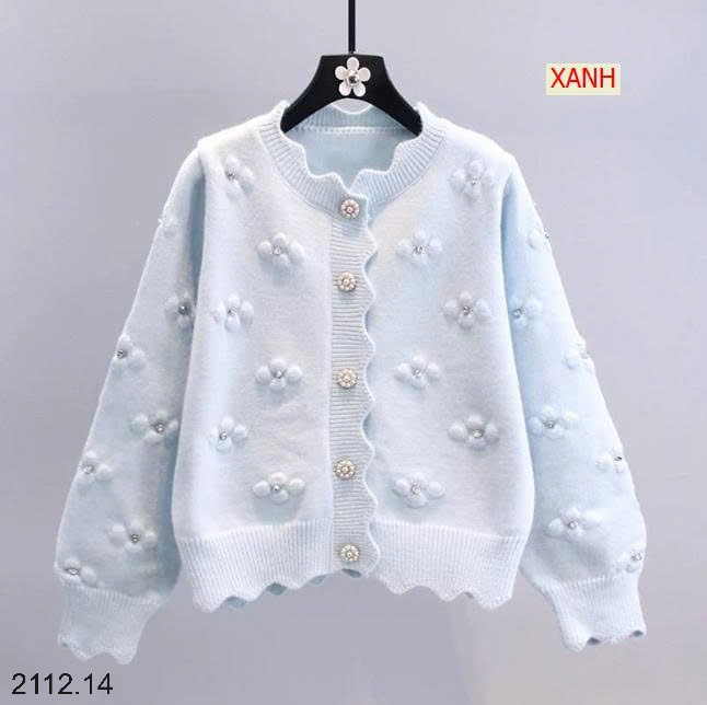25HA2112.14 - ÁO LEN ĐÍNH HOA NỮ