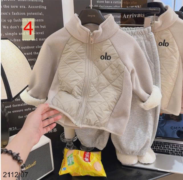 25HA2112.07 - ÁO KHOÁC LÓT LÔNG PHỐI TRÁM CHO BÉ