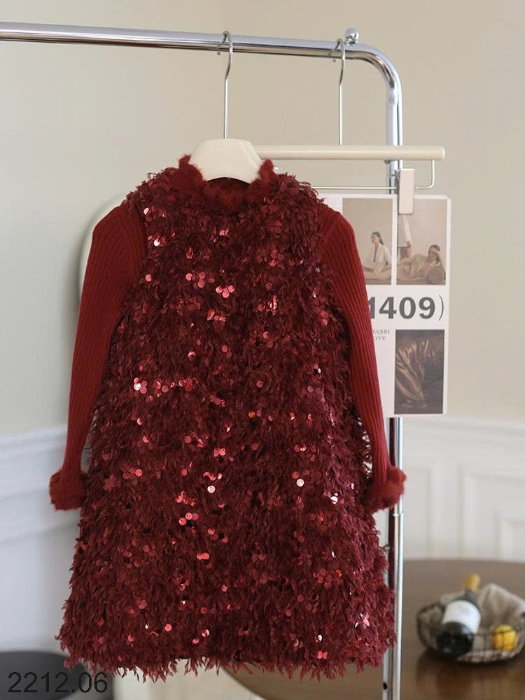 25HA2212.06 - VÁY ĐÍNH SEQUIN BÉ GÁI HÃNG AMBB
