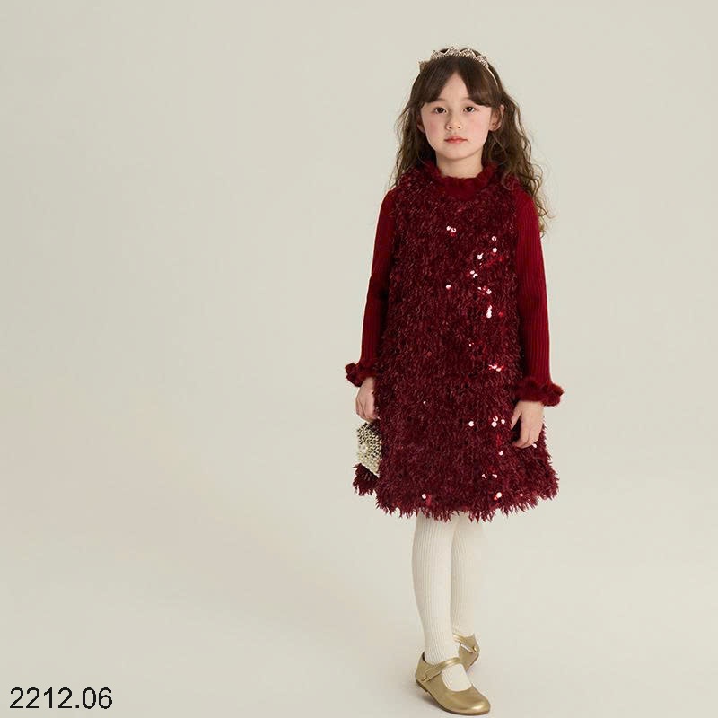 25HA2212.06 - VÁY ĐÍNH SEQUIN BÉ GÁI HÃNG AMBB