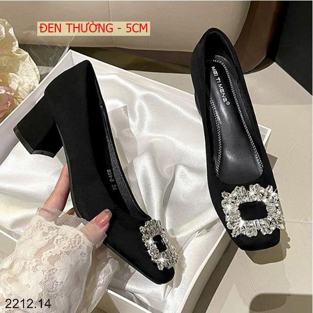 25HA2212.14 - GIÀY CAO GÓT ĐÍNH ĐÁ KIỂU PHÁP