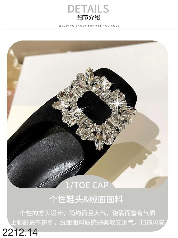 25HA2212.14 - GIÀY CAO GÓT ĐÍNH ĐÁ KIỂU PHÁP