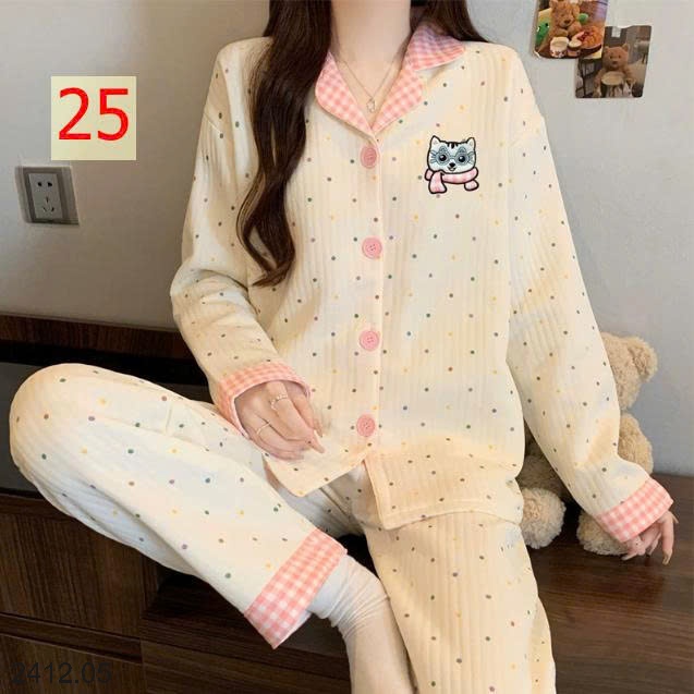 25HA2412.05 - BỘ NGỦ MÈO DỄ THƯƠNG CHO NỮ