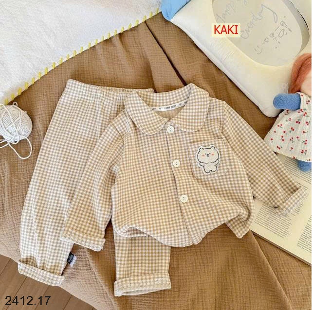 25HA2412.17 - BỘ PIZAMA KẺ CARO CHO BÉ