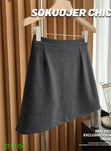 25HA2312.04 - CHÂN VÁY DẠ CHỮ A DÁNG NGẮN