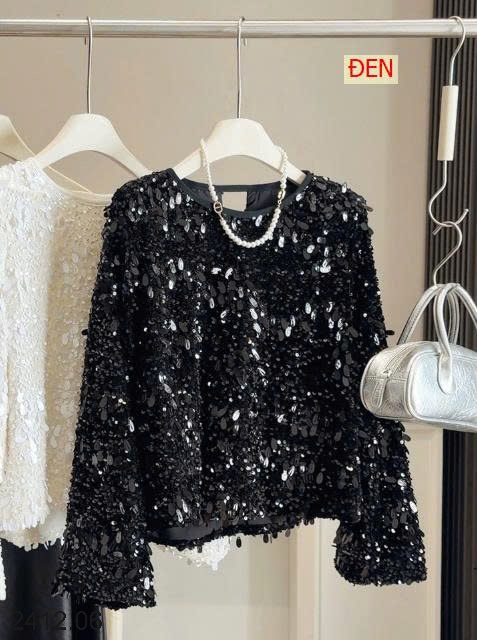 25HA2412.06 - ÁO KIỂU ĐÍNH SEQUIN THỜI TRANG NHÀ ANNA