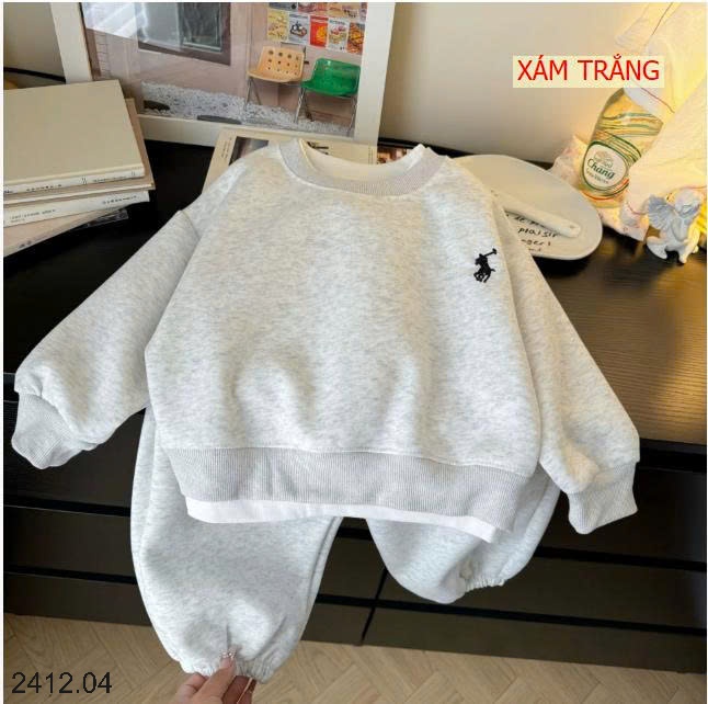 25HA2412.04 - BỘ NỈ HÌNH NGỰA MẶC NHÀ CHO BÉ