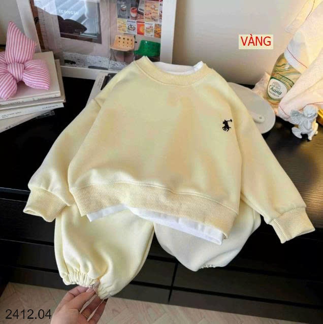 25HA2412.04 - BỘ NỈ HÌNH NGỰA MẶC NHÀ CHO BÉ
