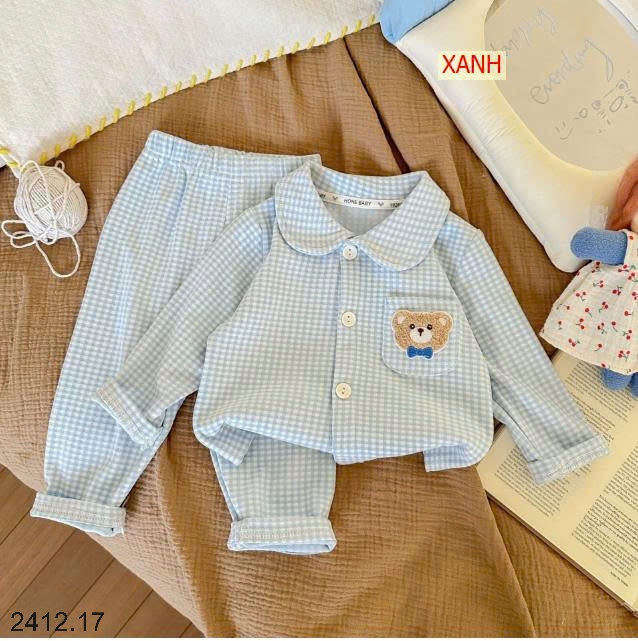 25HA2412.17 - BỘ PIZAMA KẺ CARO CHO BÉ