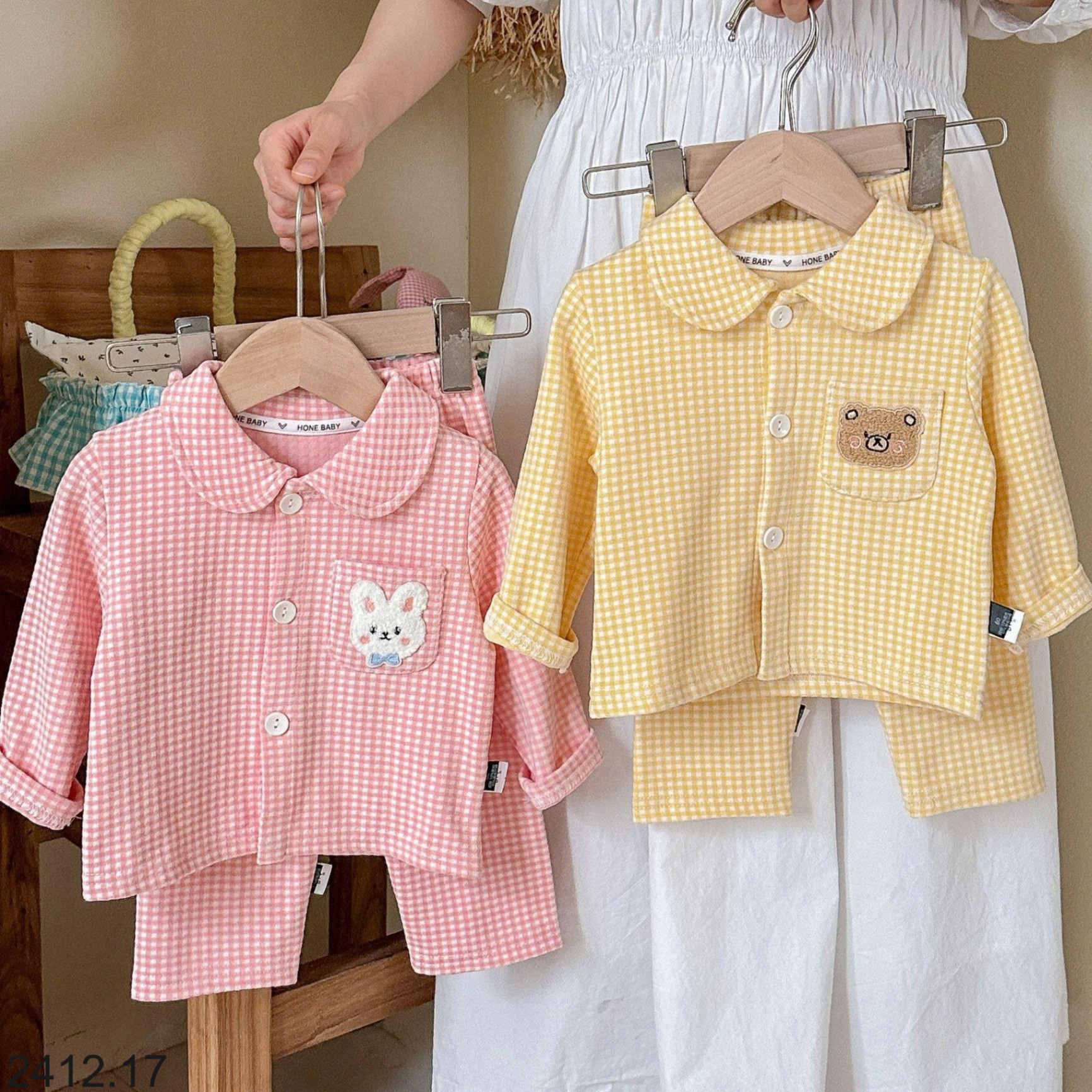 25HA2412.17 - BỘ PIZAMA KẺ CARO CHO BÉ