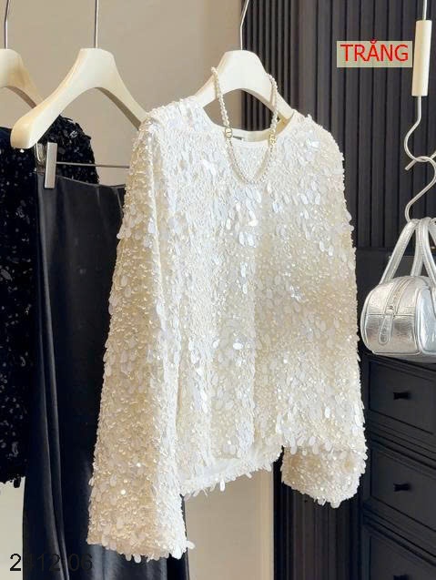25HA2412.06 - ÁO KIỂU ĐÍNH SEQUIN THỜI TRANG NHÀ ANNA