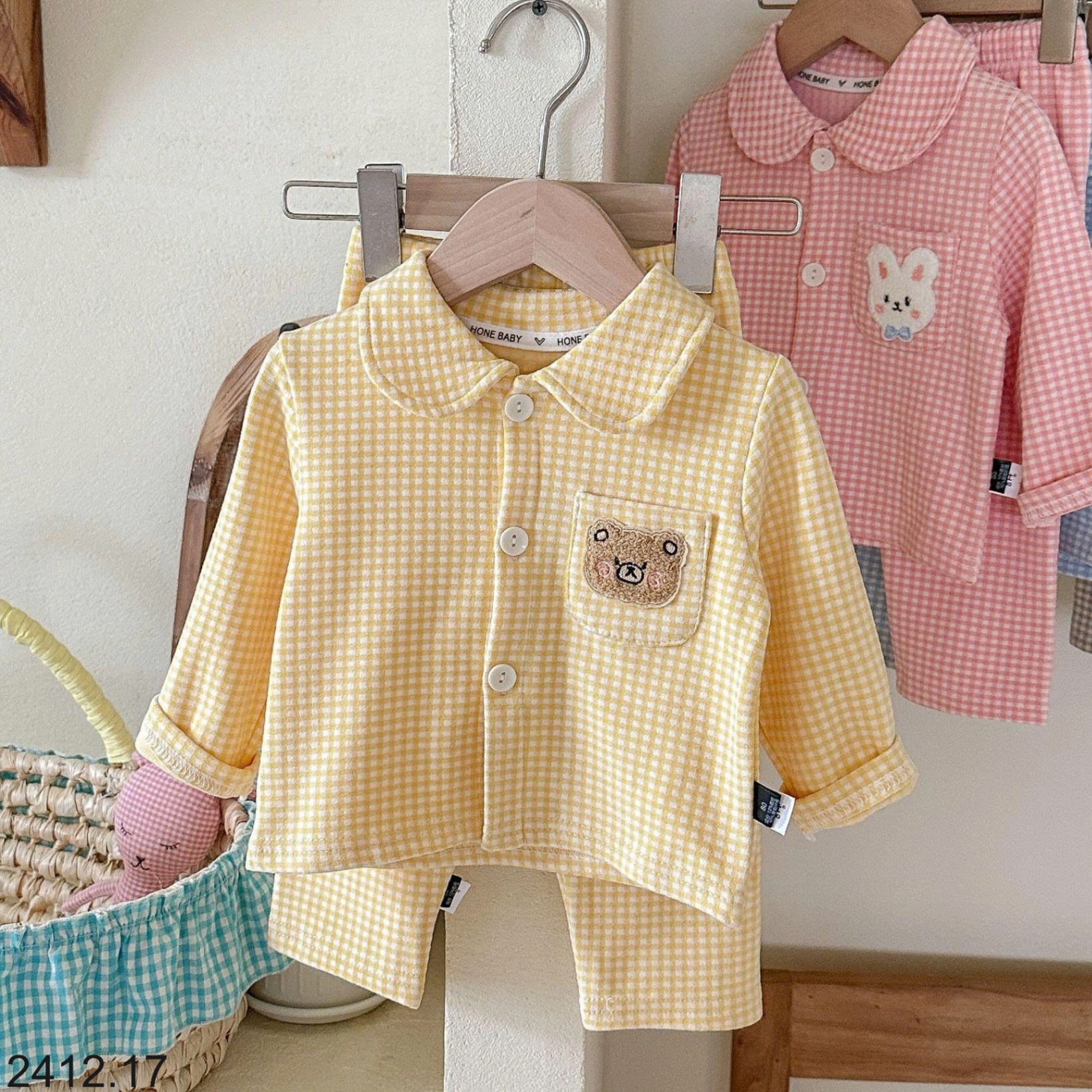 25HA2412.17 - BỘ PIZAMA KẺ CARO CHO BÉ