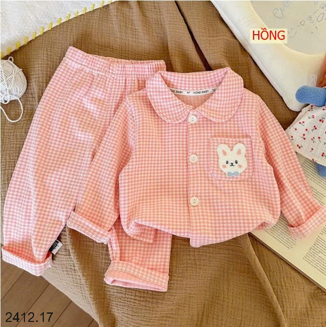 25HA2412.17 - BỘ PIZAMA KẺ CARO CHO BÉ