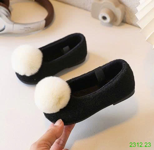 25HA2312.23 - GIÀY LƯỜI ĐẾ BẰNG LÔNG CỪU DỄ THƯƠNG BÉ GÁI