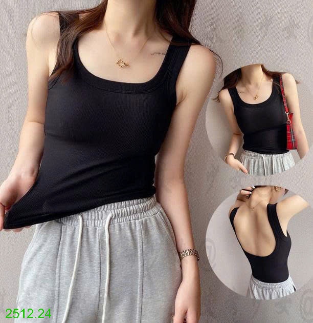 25HA2512.24 - ÁO BA LỖ HỞ LƯNG KÈM ĐỆM NGỰC