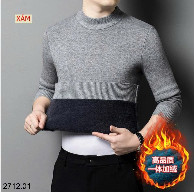 25HA2712.01 - ÁO LEN NAM LÓT LÔNG CAO CỔ