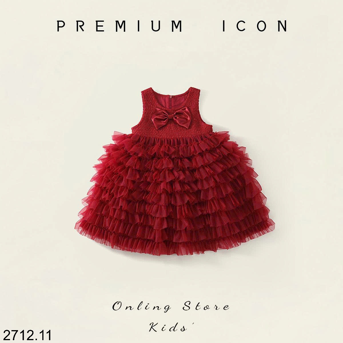 25HA2712.11 - ĐẦM ĐỎ BỒNG BỀNH PREMIUM
