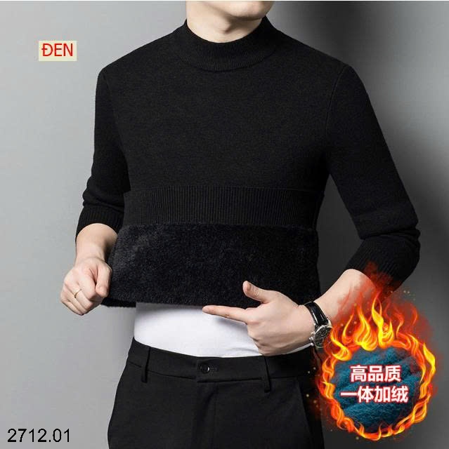 25HA2712.01 - ÁO LEN NAM LÓT LÔNG CAO CỔ