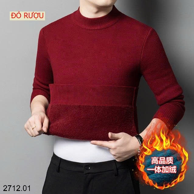 25HA2712.01 - ÁO LEN NAM LÓT LÔNG CAO CỔ