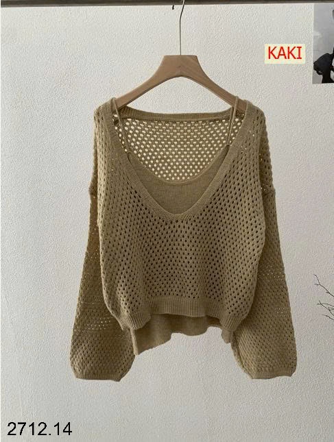25HA2712.14 - ÁO LƯỚI 2 CHI TIẾT CHO NỮ