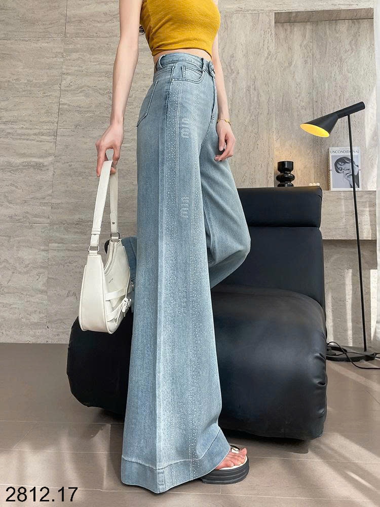 25HA2812.17 - QUẦN JEAN ỐNG RỘNG ĐÍNH ĐÁ