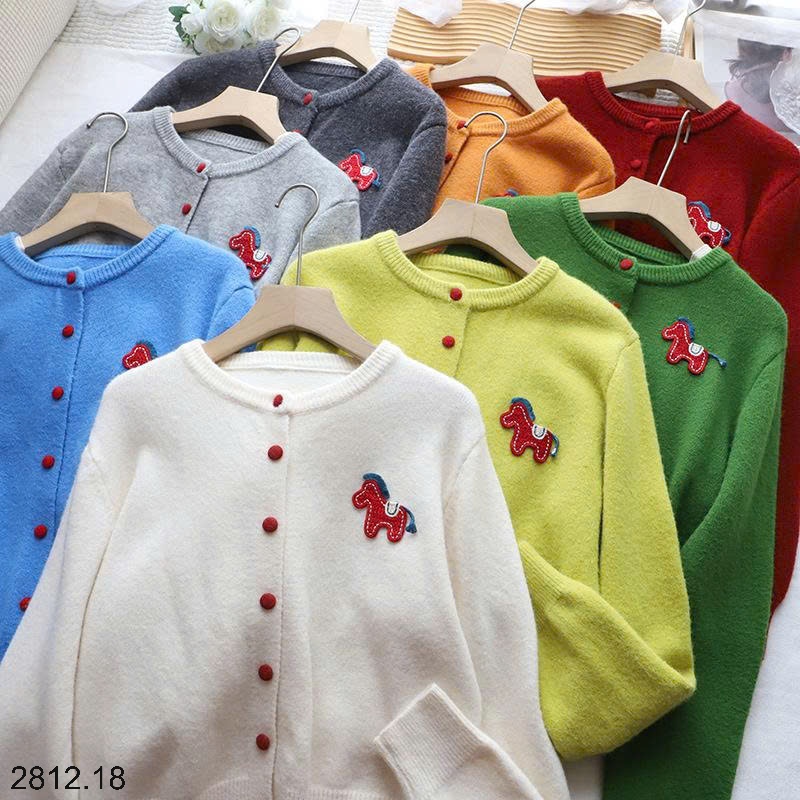 25HA2812.18 - CARDIGAN LEN THÊU NGỰA