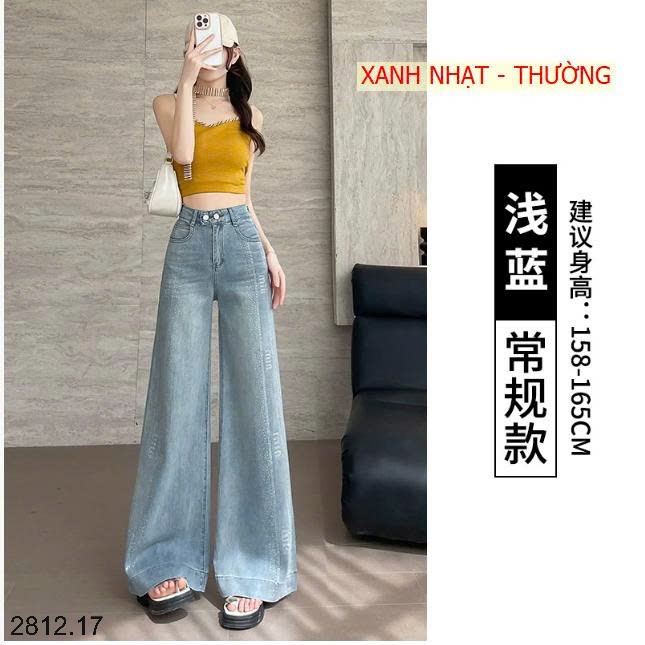 25HA2812.17 - QUẦN JEAN ỐNG RỘNG ĐÍNH ĐÁ
