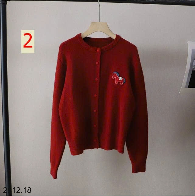 25HA2812.18 - CARDIGAN LEN THÊU NGỰA