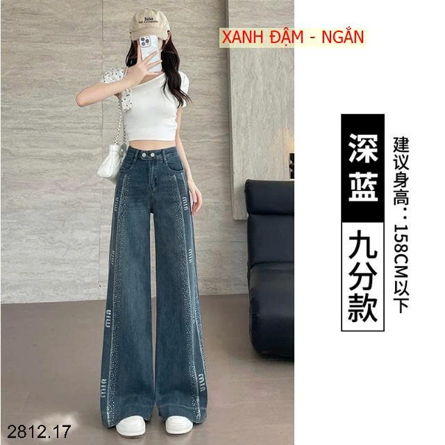 25HA2812.17 - QUẦN JEAN ỐNG RỘNG ĐÍNH ĐÁ