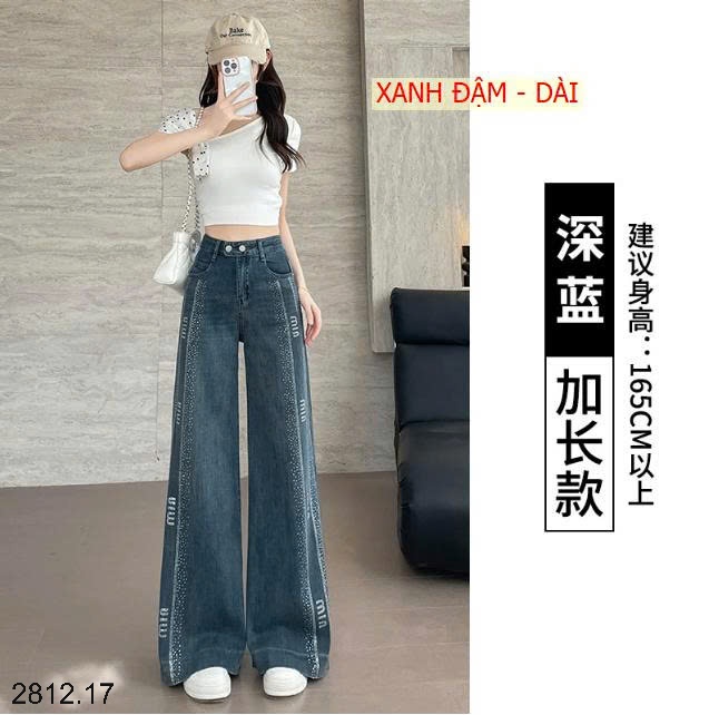 25HA2812.17 - QUẦN JEAN ỐNG RỘNG ĐÍNH ĐÁ