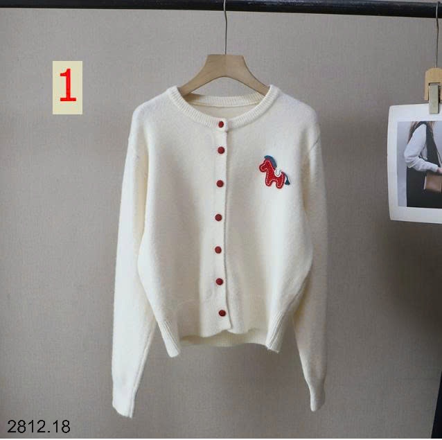 25HA2812.18 - CARDIGAN LEN THÊU NGỰA