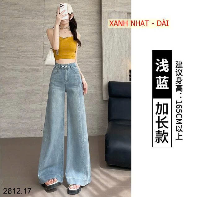 25HA2812.17 - QUẦN JEAN ỐNG RỘNG ĐÍNH ĐÁ