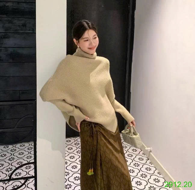 25HA2912.20 - ÁO CHOÀNG LEN CỔ LỌ CHO NỮ