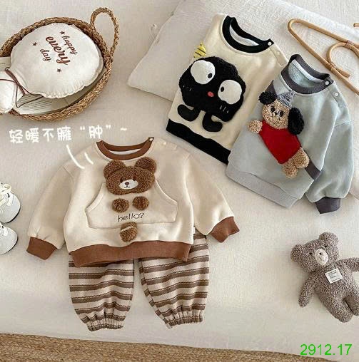 25HA2912.17 - ÁO NỈ LÓT LÔNG HOẠT HÌNH CHO BÉ