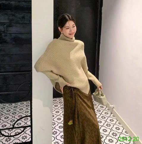 25HA2912.20 - ÁO CHOÀNG LEN CỔ LỌ CHO NỮ