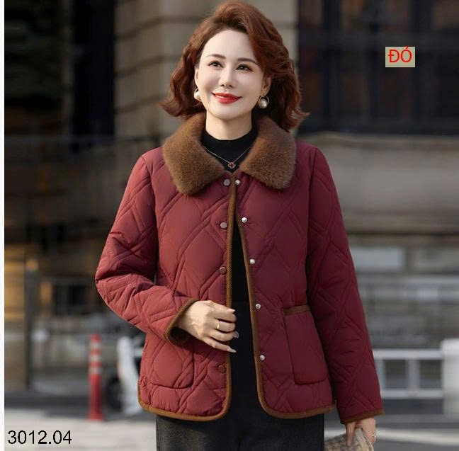 25HA3012.04 - ÁO KHOÁC CỔ LÔNG TRUNG NIÊN