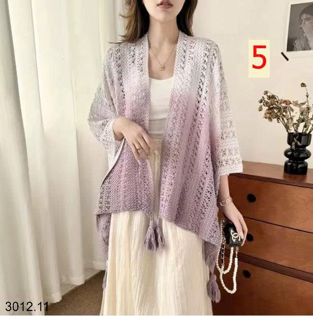 25HA3012.11 - ÁO CHOÀNG LEN MỎNG 2 MÀU