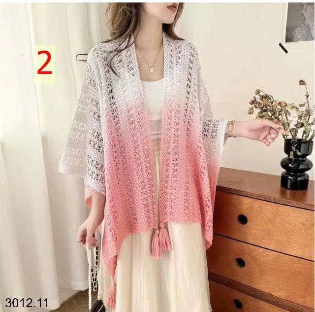 25HA3012.11 - ÁO CHOÀNG LEN MỎNG 2 MÀU