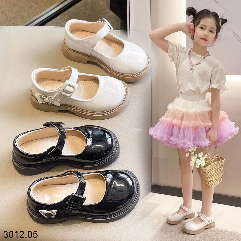 25HA3012.05 - GIÀY BÚP BÊ BÉ GÁI ĐÍNH NƠ