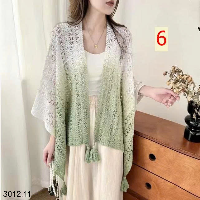 25HA3012.11 - ÁO CHOÀNG LEN MỎNG 2 MÀU