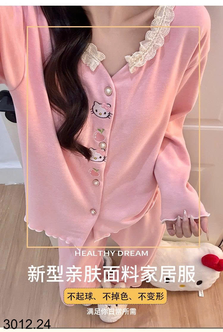25HA3012.24 - BỘ NGỦ THÊU HÌNH VIỀN REN CHO NỮ
