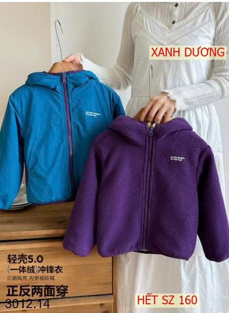 25HA3012.14 - ÁO KHOÁC GIÓ 2 MẶT LÓT NỈ CHO BÉ