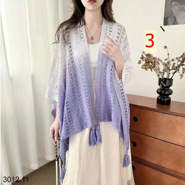 25HA3012.11 - ÁO CHOÀNG LEN MỎNG 2 MÀU