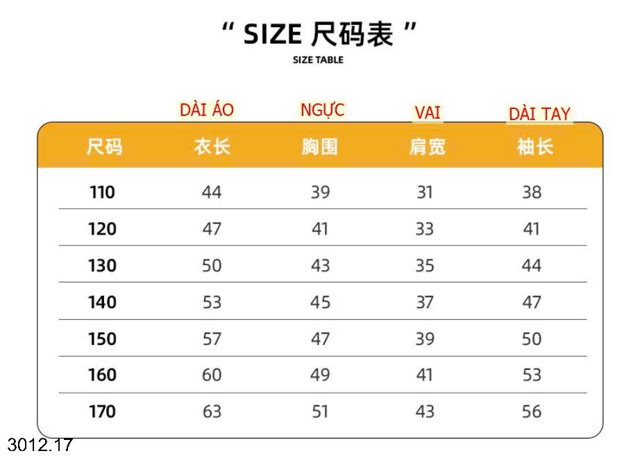 25HA3012.17 - ÁO KHOÁC LÓT NỈ BÉ TRAI SIZE ĐẠI