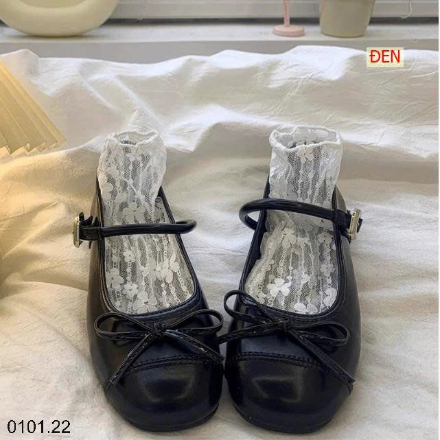 26HA0101.22 - GIÀY BÚP BÊ MARRY JANE NƠ BÉ GÁI